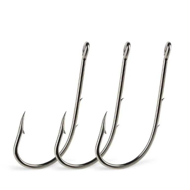 50Pcs/Box Sharp Fishing Tackle Accessories For Fishing High Carbon Steel  Long Shank Hooks Double Barbed Long Handle Offset Narrow Bait Hook 4 