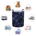 thumbnail image 4 of Balery Blue-Purple Raspberries Cesta de ropa redonda con asas, impermeable, independiente, para ropa, juguetes, dormitorio y familia-Medium, 4 of 6