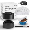 thumbnail image 1 of Kit Reutilizable Nessus para C&aacute;psulas Nespresso Vertuo, Reutiliza Viejas C&aacute;psulas de Caf&eacute; para Nespresso Vertuo: 100 Piezas de Tapa de Aluminio, Soporte, Cepillo, C&am, 1 of 6