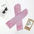 thumbnail image 4 of D-GROEE 1 Pair Gloves Princess Dress Up Long Gloves Shiny Silky Satin Gloves for Kids Party, Wedding, Formal Pageant, Ages 3 to 8 Years Old, 4 of 7
