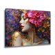 thumbnail image 2 of Póster de lienzo con pintura de cara de niña con flores rosas, decoración de dormitorio, paisaje deportivo, decoración de oficina, regalo, estilo marco, 20 x 30 cm, 2 of 8