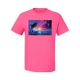 thumbnail image 2 of Wild Bobby, Jumping Whale During Beach Sunset, Animal Lover, Men Graphic Tees, Neon Pink, Medium, 2 of 3