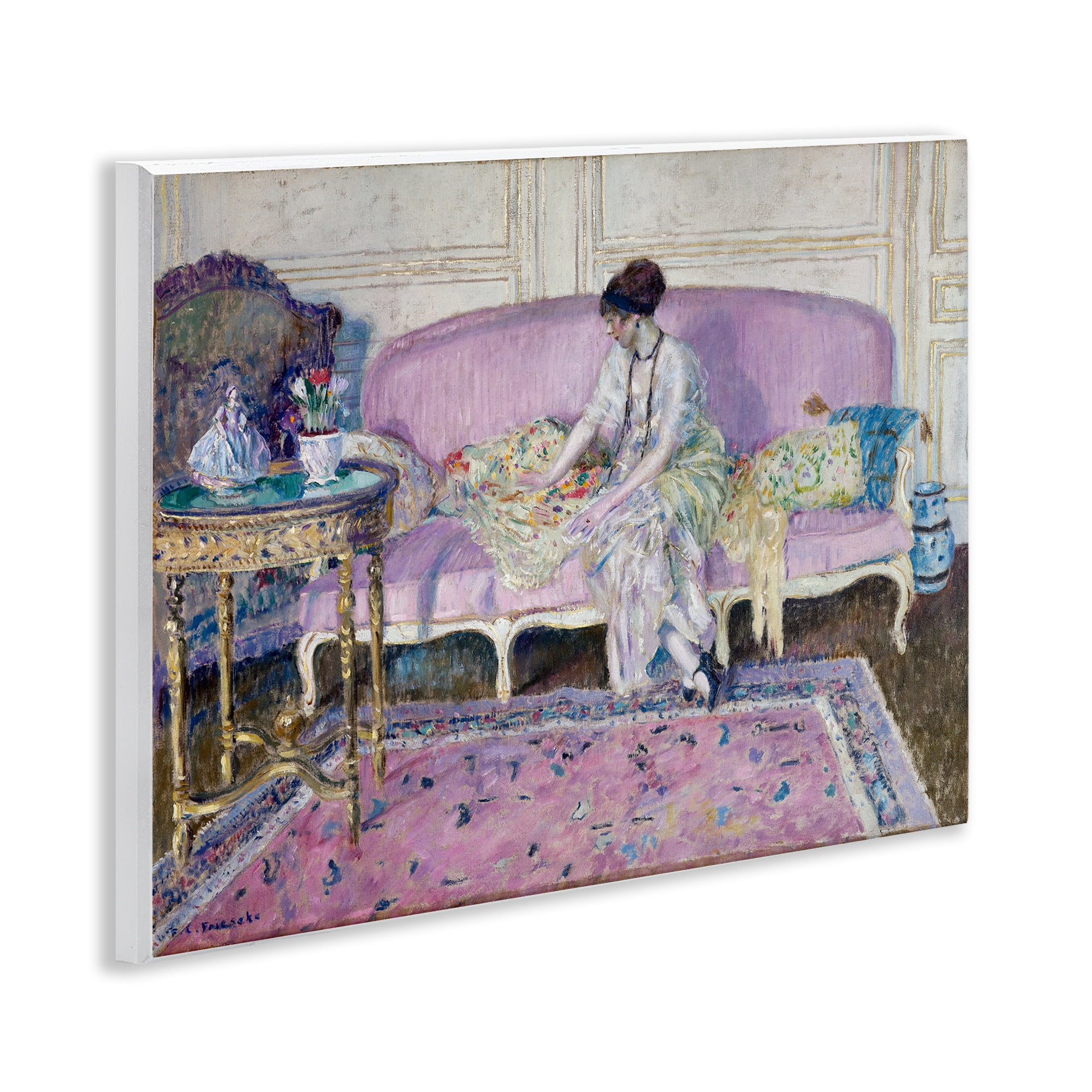 Stupell Industries Classical Woman on Sofa People Painting Unframed Art Print Wall Art, 14 x 11