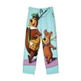 thumbnail image 3 of Yogi Bear Men's Pajama Pants Cartoon All Over Print Elastic Waistband Sleep Pants with Pockets Drawstring, Soft Unisex Lounge Bottoms Sleepwear, 3 of 8