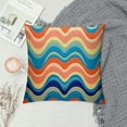 thumbnail image 2 of COMIO  Wave Design Decorative Throw Pillow Cover Multicolor Boho Pillow Covers, Colorful Abstract Retro Cushion Cover Square Outdoor Pillowcase for Home Couch Patio, 2 of 5