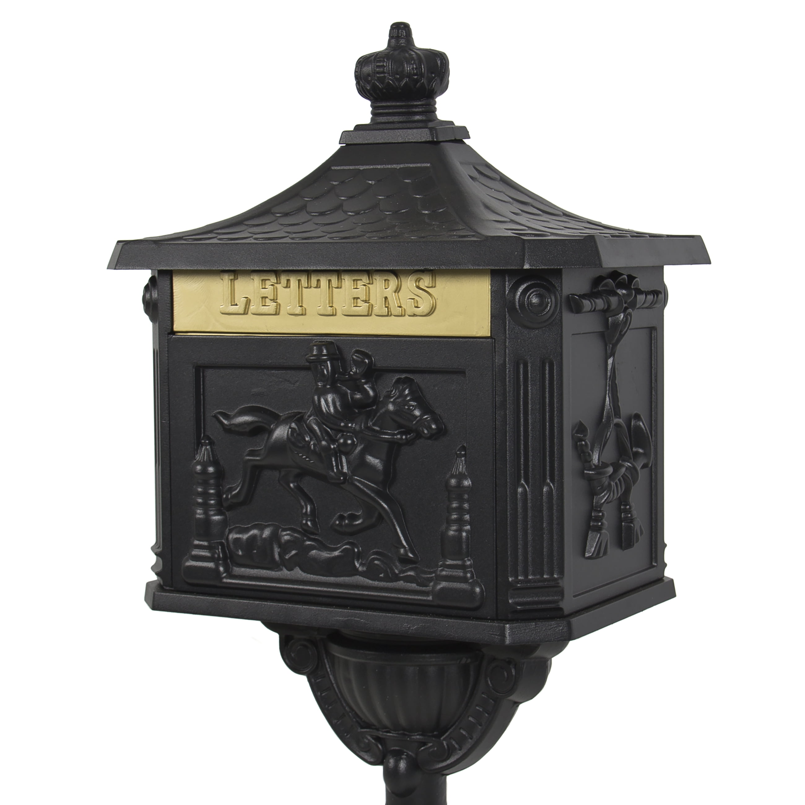 Mailbox Cast Aluminum Black Mail Box Postal Security Heavy Mailbox Cast Aluminum Black Mail Box Postal Security Heavy Duty New Com