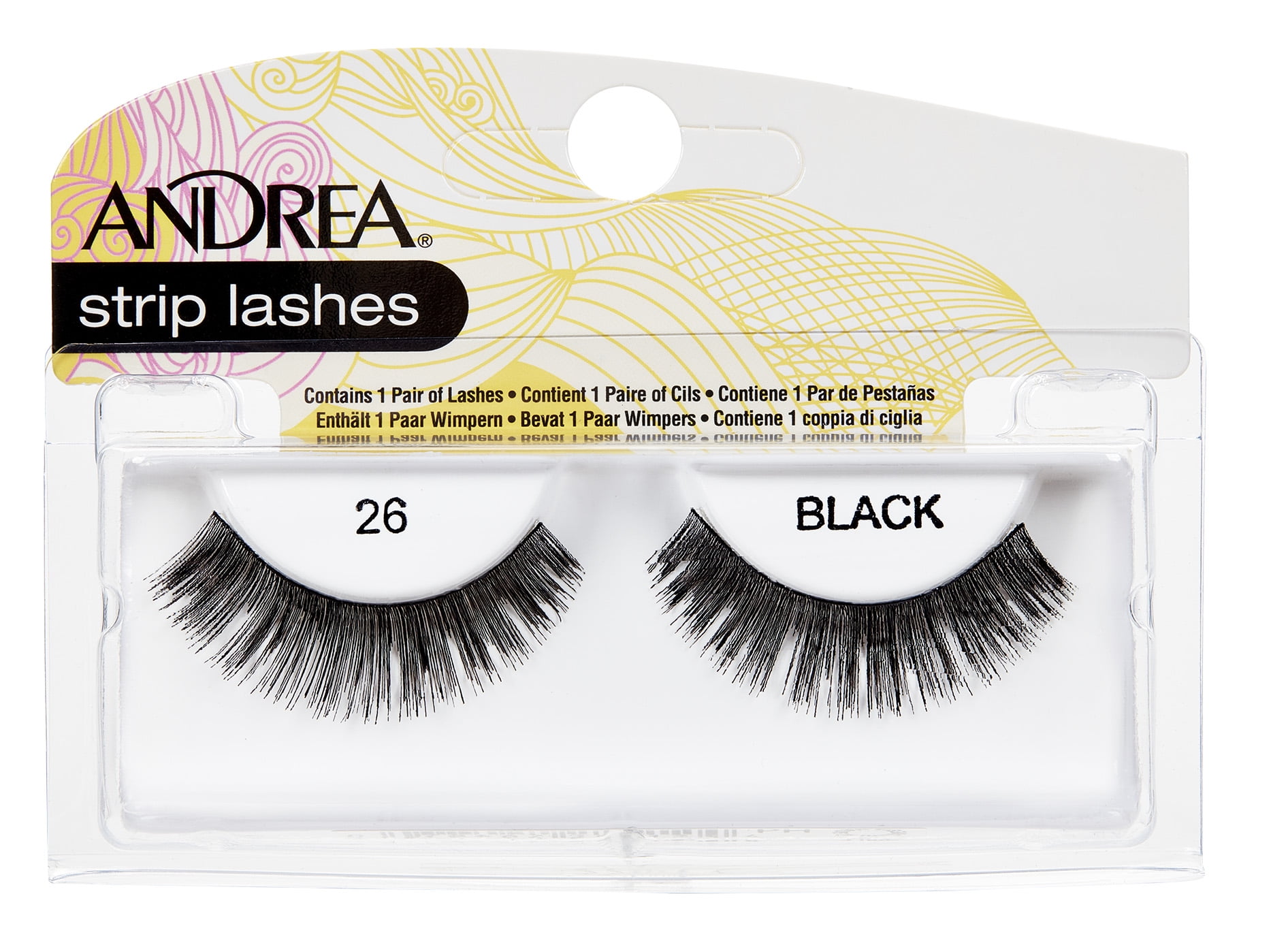 Andrea False Eyelashes, Black, 26, 1 Pair