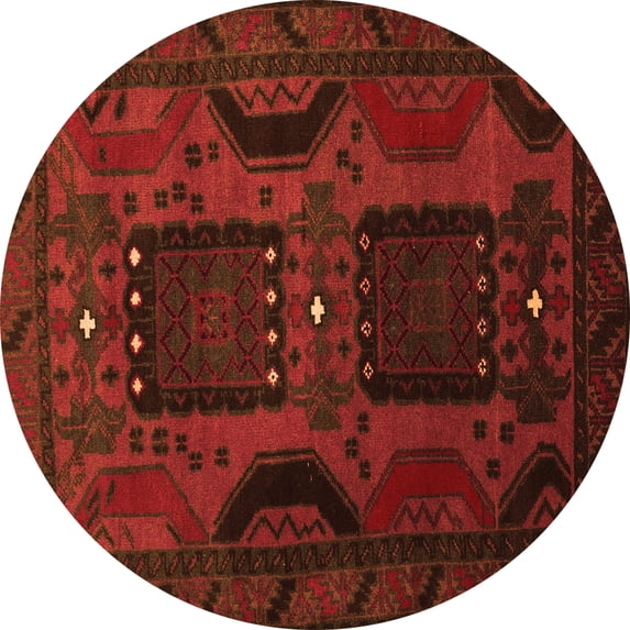 Ahgly Company Indoor Round Persian Orange Traditional Area Rugs, 5' Round