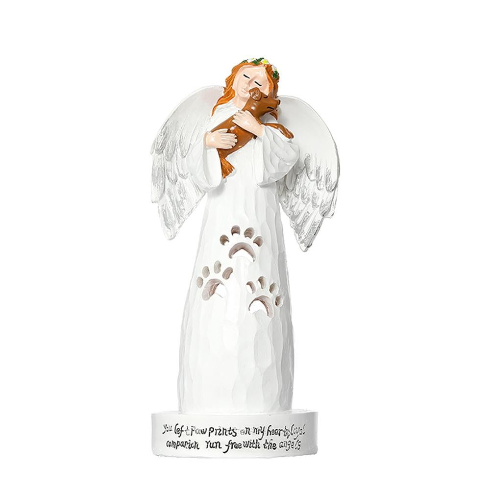 IMSHIE Angel Dog Memorial Figurines Flickering LED Angel Dog Memorial