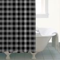 thumbnail image 4 of Gray Black Checkerboard Checkered Pattern Shower Curtain 72"x84" ,Bathroom Decorative Shower Curtains Set with 12 Hooks,Modern Waterproof Washable Shower Curtain, 4 of 6