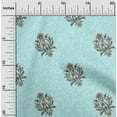 thumbnail image 1 of oneOone Georgette Viscose Pastel Mint Fabric Leaves & Floral Block Dress Material Fabric Print Fabric By The Yard 42 Inch Wide, 1 of 4
