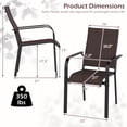 thumbnail image 3 of Gymax Patio Dining Chairs Set of 6 Stackable Outdoor Armchairs w/Metal FrameBackrest, 3 of 8