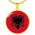thumbnail image 1 of Collier Drapeau Albanie en Acier Inoxydable Ou or 18 Carats 18-22", 1 of 7
