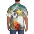 thumbnail image 3 of Fotbe Seashell On The Beach Camisa Estampada de Manga Corta para Hombre, Casual de Verano, Estilo Playero, Sin Arrugas-Large, 3 of 5