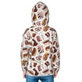 thumbnail image 4 of Kids Zip Up Hoodie for Boys Girls Toddler - Chocolate Cream Bread Print Lightweight Long Sleeve 4T Boys Girl Clothes, Sun Protection Windproof Jackets Hoodie Sweatshirt, 4 of 7