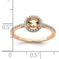thumbnail image 2 of Primal Silver Sterling Silver Rose Gold-plated Peach Cubic Zirconia Halo Ring, 2 of 4