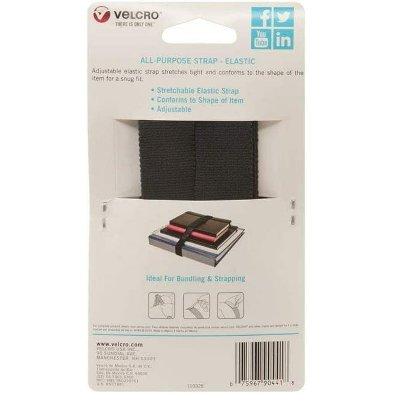 VELCRO Brand 15-in Black Elastic Cinch Strap 15X1 with Blue D