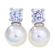 thumbnail image 1 of Pendientes de perlas para mujer, pendientes de perlas blancas de plata de ley hipoalergénicos, 1 of 6