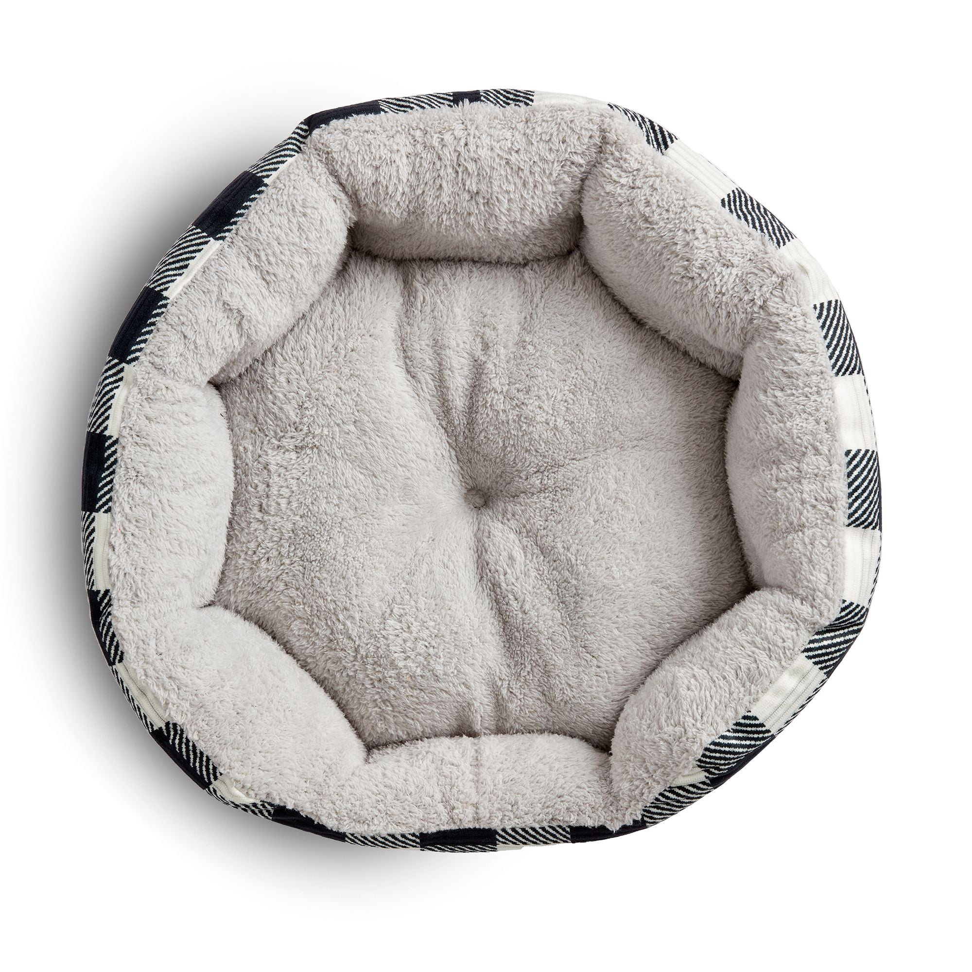 Vibrant Life Cuddler Small Cat / Dog Bed Gift Set, Red and Black/White Buffalo Plaid