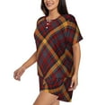 thumbnail image 2 of Lsque Buffalo Check Plaid Women's Short-Sleeved Pajama Set - 2 Piece Soft and Lightweight Sleepwear Set-3X-Large, 2 of 9