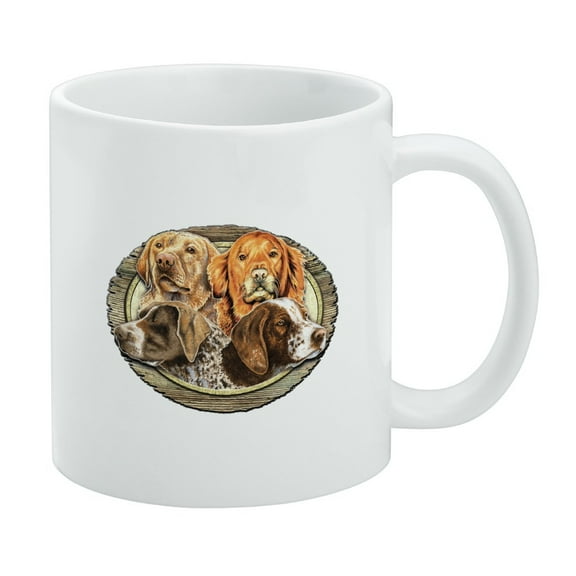 Hunting Dogs Oval White Mug