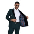 thumbnail image 4 of Tazzio Skinny Fit Double Breasted 2pc Suit Set with Velvet Peak Lapel, 4 of 4