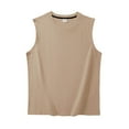 thumbnail image 3 of Hessimy Mens Sleeveless Tank Tops Workout Muscle Gym Shirt Athletic Bodybuilding Slim Fit T Shirts（Beige,L), 3 of 3