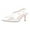 White, variant on XYD Women Graceful Bridal Mid Heel Slingback Sandals Slip On Bowknot Pointed Closed Toe Pump Shoes Size 7 Nude
