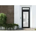 thumbnail image 2 of Front Exterior Prehung Metal-Plastic Door Frosted Glass / Manux 8102 Matte Black / Top Window / Office Commercial and Residential Doors Entrance Patio Garage 30" x 96" Left-hand Inswing, 2 of 5