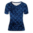 thumbnail image 5 of Womens T Shirts Loose Fit Scale Print Loose Fit Short Sleeve T Shirt Casual Crew Neck Blouse Top Casual Tee Tops, 5 of 5