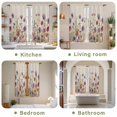 thumbnail image 6 of Purple Red Spring Floral Kitchen Curtains, Watercolor Botanical Summer Flowers Light Filtering Window Curtain Panels, 2Pcs Rod Pocket Window Treatments Set for Living Room Bathroom Bedroom 42x63In, 6 of 9
