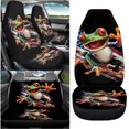 thumbnail image 3 of Qpednta Hippie Flower Auto Seat Cover Pack of 4, Automotive Interior Decor Trendy Accessories Car Front Seats and Rear Bench Cove Fashion Auto Interior for Car Sedan Auto Truck SUV, 3 of 7