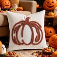 thumbnail image 1 of Fall Halloween Pumpkin Tufted Throw Pillow Cover Embroidered Decorative Cushion Cover Holiday Couch Sofa Bed Home Decor Pillowcase, 1 of 6