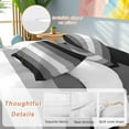 thumbnail image 2 of Black White Bedding Duvet Cover Set King Size 4 Pieces Ombre Stripe Soft Twill Plush Quilt Cover, Include 1 Duvet Cover 1 Flat Sheet And 2 Pillow, 2 of 7