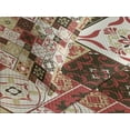thumbnail image 4 of Ambesonne Moroccan Quilted Bedspread Set 3 Pcs, Vintage Square Pattern, Queen Size, Cream Dark Coral Brown, 4 of 5