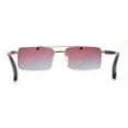 thumbnail image 4 of Elegant Mens Luxury Designer Fashion Narrow Rectangular Sunglasses Light Gold - Fuchsia Mirror, 4 of 4