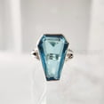 thumbnail image 3 of AAA Coffin Blue Topaz Ring, Natural Blue Topaz Ring, November Birthstone, Womens Ring, Coffin Ring, 925 Sterling Silver, Christmas, Handmade, Statement Jewelry, Coffin Shape Gemstone Ring, 3 of 7