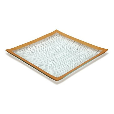 16 Inch Large Square Platter - GAC Large 13 Inch Tempered Glass Tray Square Glass Platter Break and Chip Resistant - Oven/Microwave Safe - Dishwasher Safe - Decorative Charger Plate, Glass Serving Tray