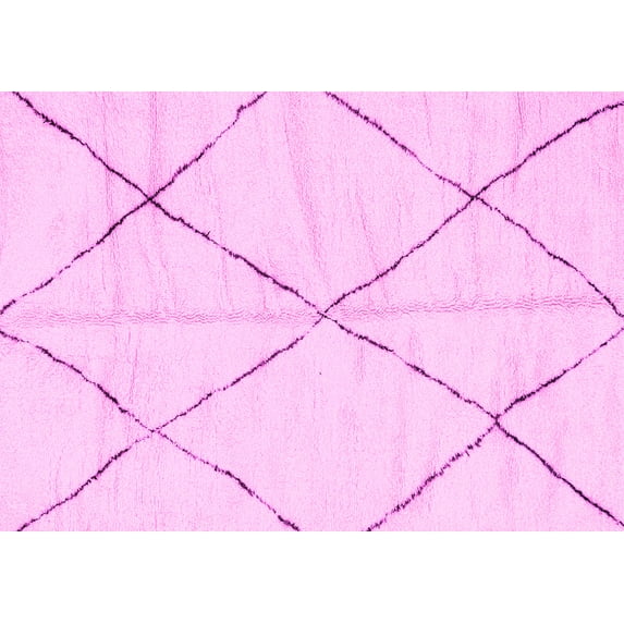 Ahgly Company Indoor Rectangle Solid Pink Modern Area Rugs, 8' x 12'