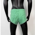 thumbnail image 6 of hlysgo Women Low Rise Jean Shorts Denim Booty Shorts Mini Cheeky Jeans Slim Fit Hot Outfits Rave Concer Short with Pockets Green,2xL, 6 of 6