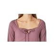 thumbnail image 2 of Lucky Brand Women's Ribbed Keyhole-Cutout Long-Sleeve Top Dull Pink Size M $60, 2 of 3
