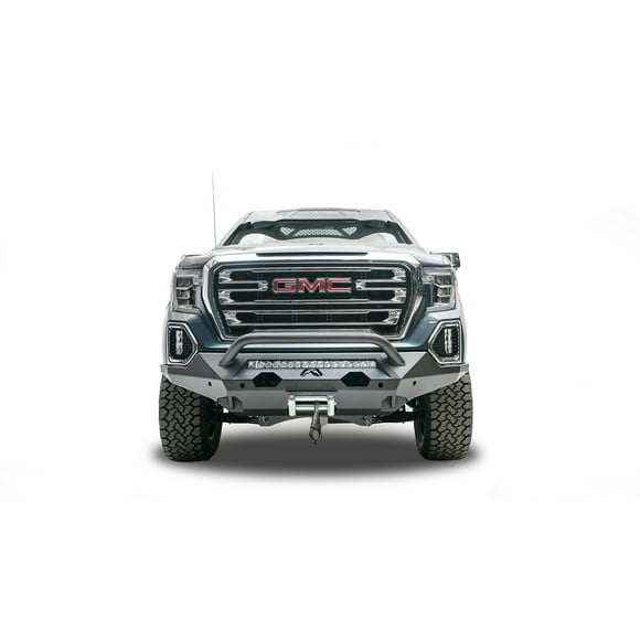 Fab Fours Bumper GS19-X3952-1 Matrix Series; One Piece Design; Direct Fit; Mounting Hardware Included; With Pre-Runner Guard; With D-Ring Mounts; With Center 30 Inch Light Bar Mount