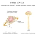 thumbnail image 5 of Rosec Jewels Lab Grown Pink Diamond Designer Engagement Ring (1 Ct, Fancy Pink Color VVS Clarity) - Womens Pink White Diamond Ring, 10K Yellow Gold, US 11.50, 5 of 8