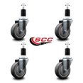 thumbnail image 2 of 4 Inch Thermoplastic Rubber Wheel Swivel 1-1/2 Inch Expanding Stem Caster Set, 2 of 2