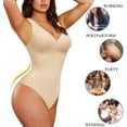 thumbnail image 4 of Irisnaya Women's Shapewear Bodysuit Tummy Control Thong Waist Trainer Jumpsuit Slimming Bodysuits with Built in Bra Full Body Shaper Tops Leotard(Beige Large), 4 of 8
