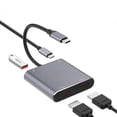 thumbnail image 1 of 4 in 1 Type-C to Dual HDMI + USB + Type-C HUB Adapter, 1 of 5