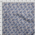 thumbnail image 4 of oneOone Polyester Spandex Medium Blue Fabric Florals Craft Projects Decor Fabric Printed By The Yard 56 Inch Wide, 4 of 5