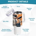 thumbnail image 4 of Cat Rack Drum 40 oz Tumbler with Handle Insulated&nbsp;Travel Mug&nbsp;Lid Straw Leak Proof Steel Vacuum Water Bottles Glasses Fits in Car Cup Holder, 4 of 7