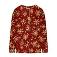 thumbnail image 4 of Cárdigan de punto con estampado navideño para mujer, abrigo con botones, 4 of 5