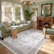 thumbnail image 1 of Alfombra Morebes Floral, lavable, 150 x 210 cm, color beige, antideslizante, 1 of 5